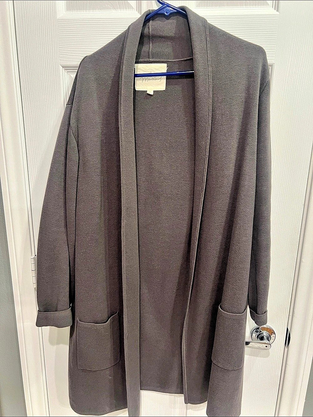 le marais Gray Open Front Cardigan Like New